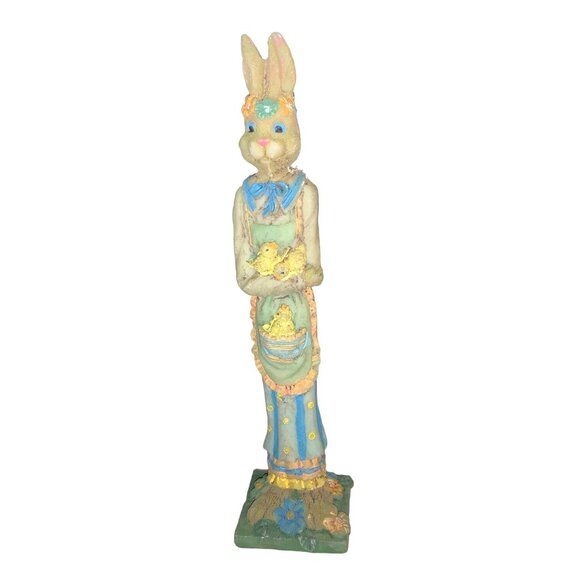 Easter Bunny Figurines Decor Set of Four thin Rabbits - Picture 4 of 11